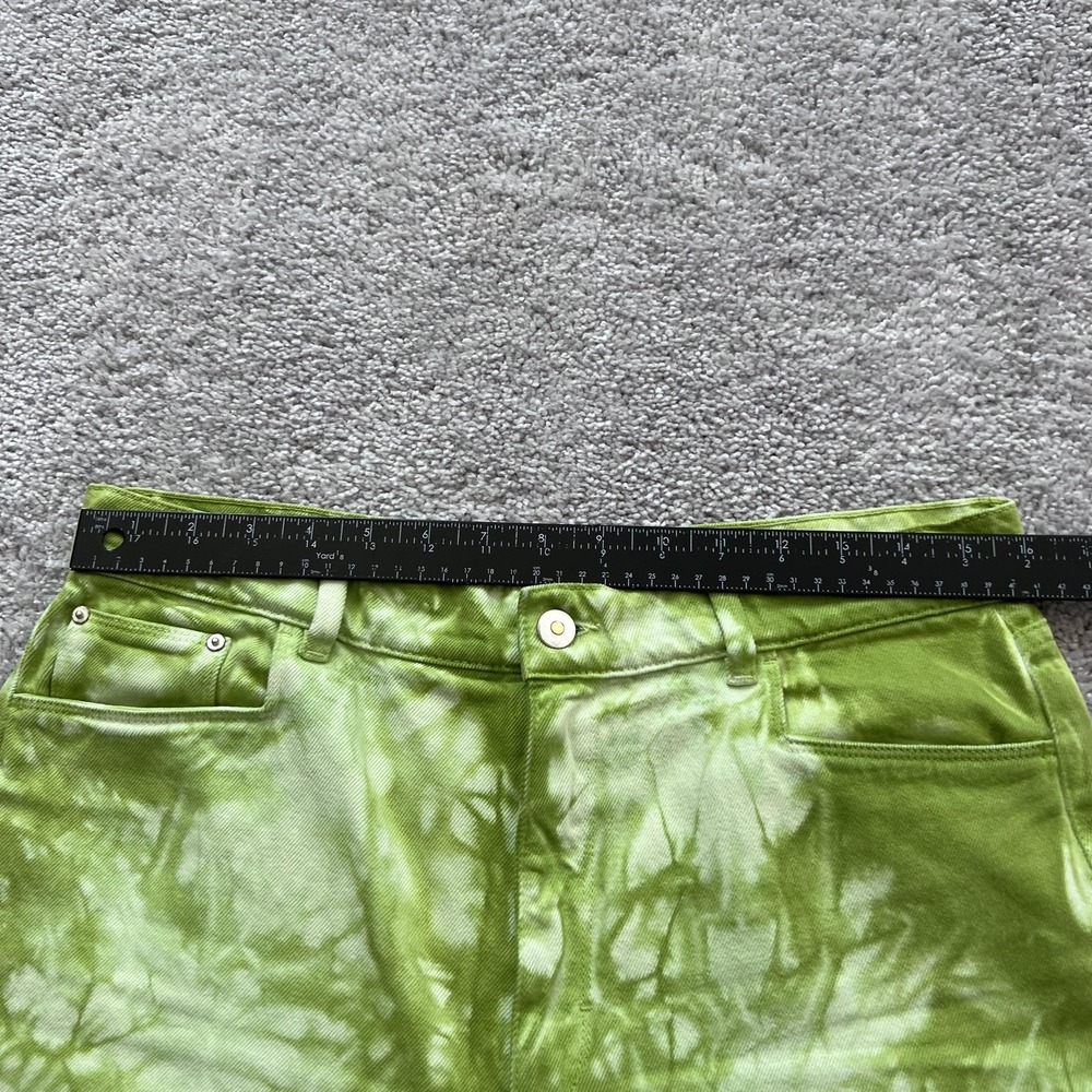 Wandler Magnolia Wide Leg Jeans Womens 31 Green High Rise Made Italy Tie Dye - Picture 10 of 16
